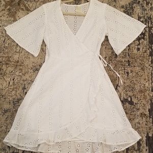 Cute Eyelet Wrap Dress